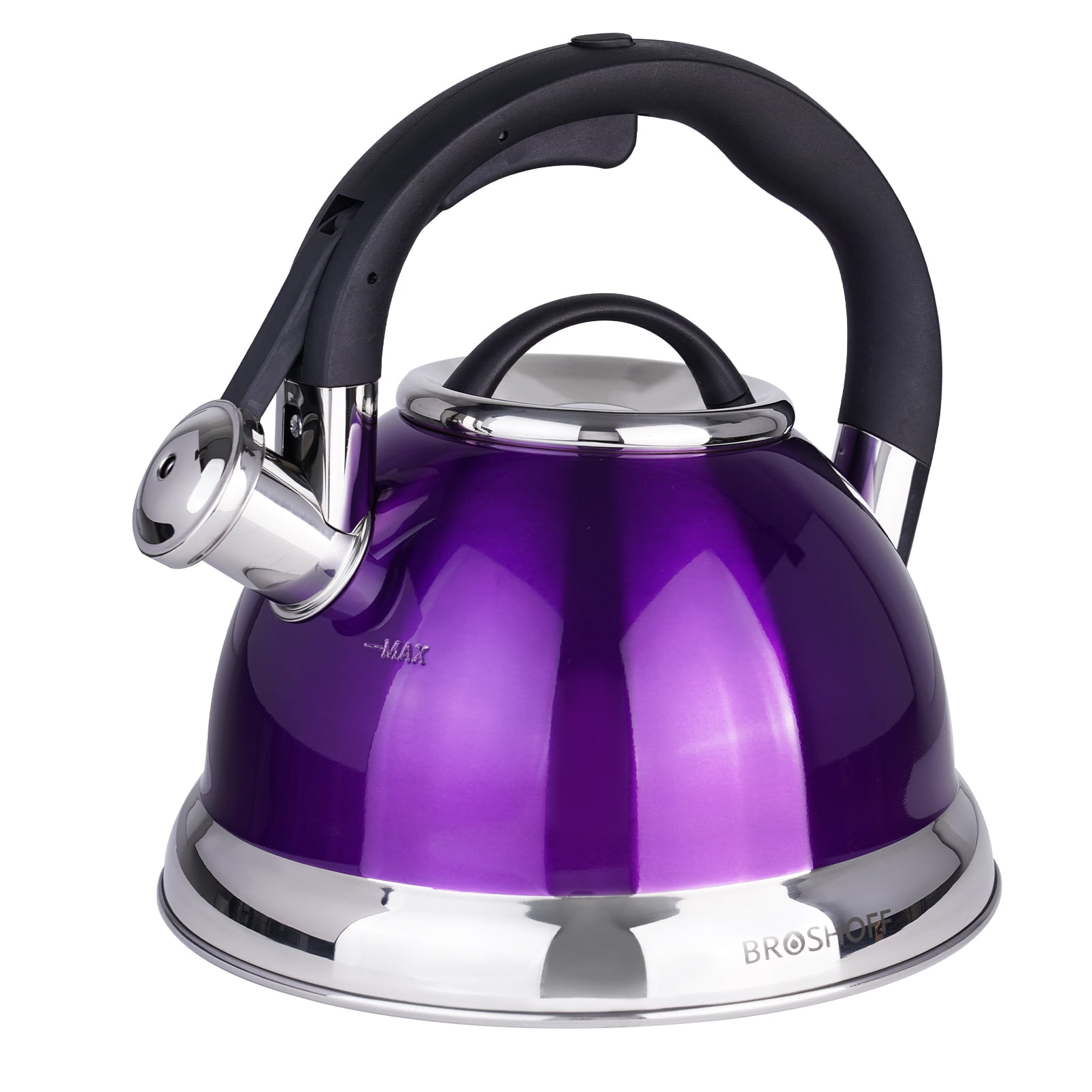 Enamel Stainless Steel Whistling Kettle 2,5L Hob Stove Gas Induction Lavender 