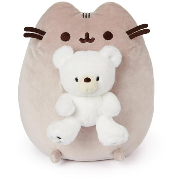 GUND Pusheen with Kai Bear Plush, Stuffed Animal Cat with Teddy Bear for Ages 8 and Up, 9.5â, Gray
