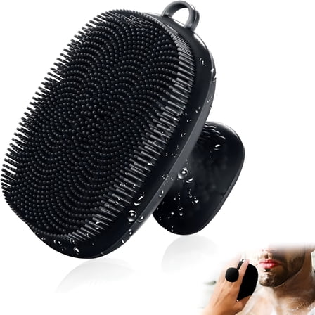 ACDANC Face Scrubber Silicone Facial Cleansing Exfoliating Wash Care Brush for Men Black