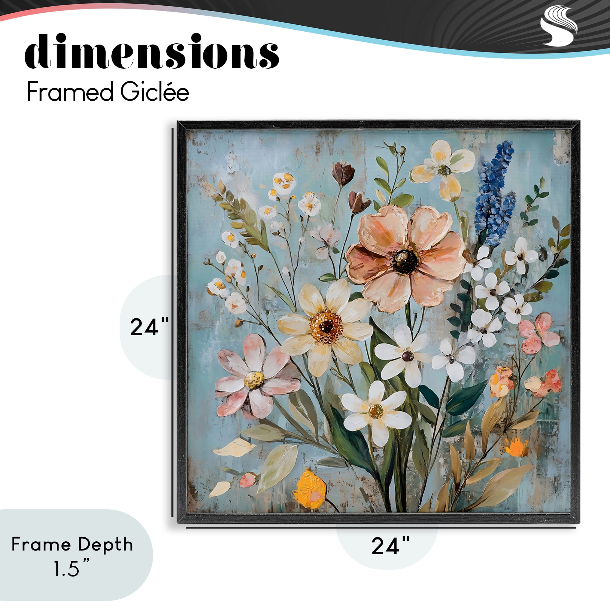 Stupell Industries Wildflower Mix Spring Bouquet Black Framed Giclee Art, design by Creative Studio