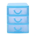 thumbnail image 2 of 3X Mini Tiroir Translucide Type Boîte de Rangement en Plastique (Bleu 3 Couches), 2 of 7