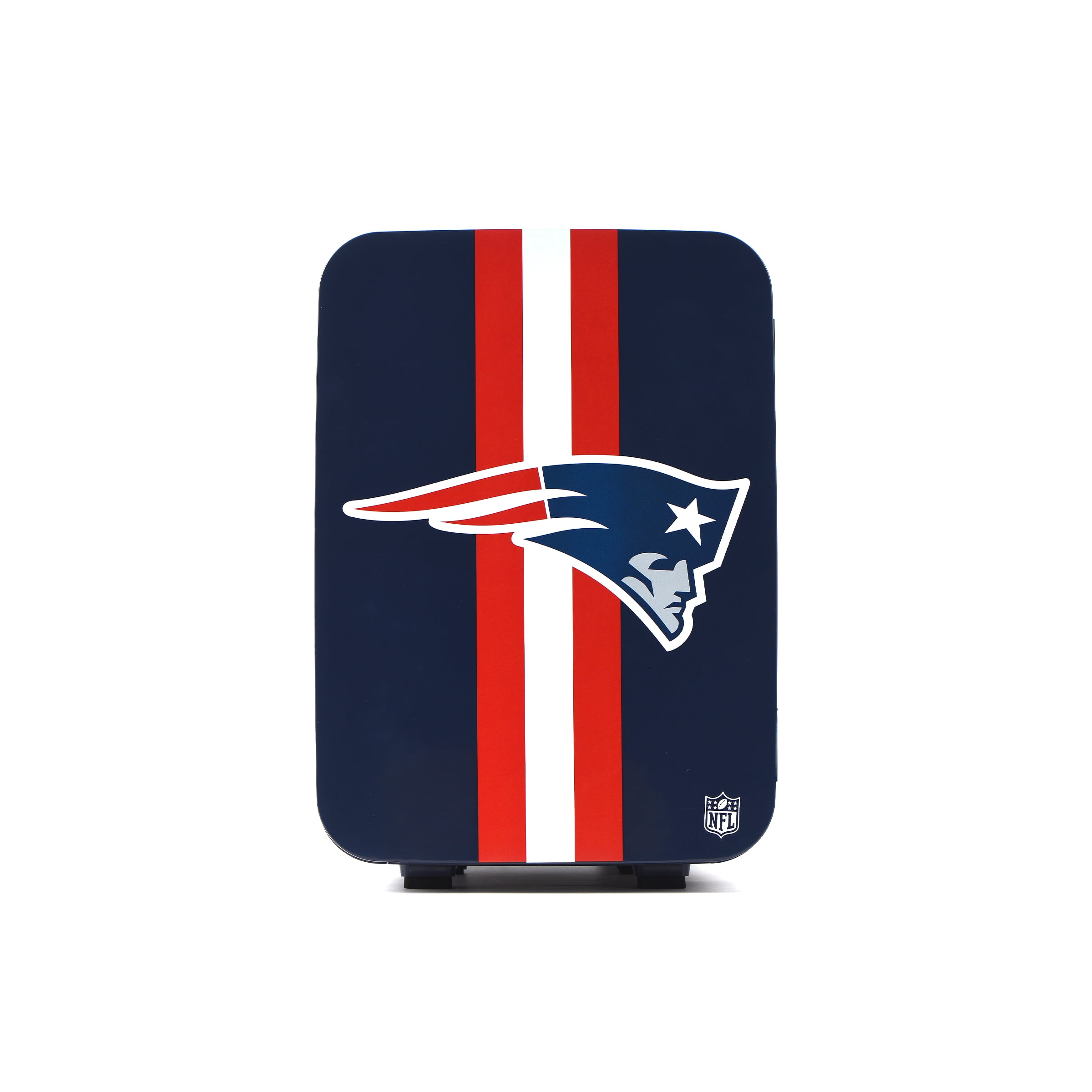 Ukonic NFL New England Patriots 15-Can Mini Fridge 10L – AC/DC Powered, Official Team Colors & Logo, Portable Cooler for Tailgates, Home, Office, or Car