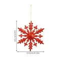 thumbnail image 3 of 6pcs, Christmas Hanging Snowflakes, Large Glitter Snowflakes Ornaments Plastic Snowflake Winter Indoor Outdoor Christmas Tree Holiday Decor, 3 of 7