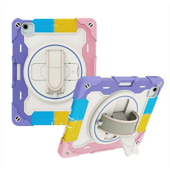Compatible for iPad Air 11 (2024) Case 11.0" 3in1 Armor Heavy Shockproof Protective Rugged Kickstand with Shoulder Strap(Without Screen Protector, Pen) - A
