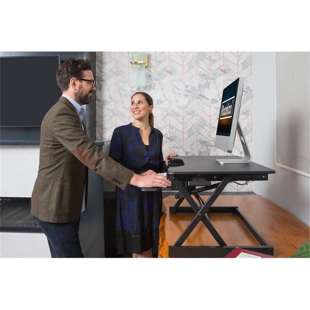Pemberly Row 40" Large Height Adjustable Standing Desk Converter - Black