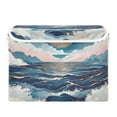 thumbnail image 7 of Yayeee Collapsible Cube Storage Bin with Lid Fabric Closet Decorative Basket with Handles, Rolling Waves, 7 of 7