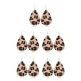 thumbnail image 3 of Sonducket 1 par de pendientes con estampado de leopardo geométrico de piel sintética adornos de joyería de moda accesorio de moda para mujeres y niñas Tipo 2 5piezas Sonducket CBP233688, 3 of 6
