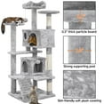 SmileMart 54.5" Double Condo Cat Tree with Scratching Post Tower, Light Gray