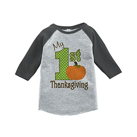

Custom Party Shop Baby s 1st Thanksgiving Grey Raglan