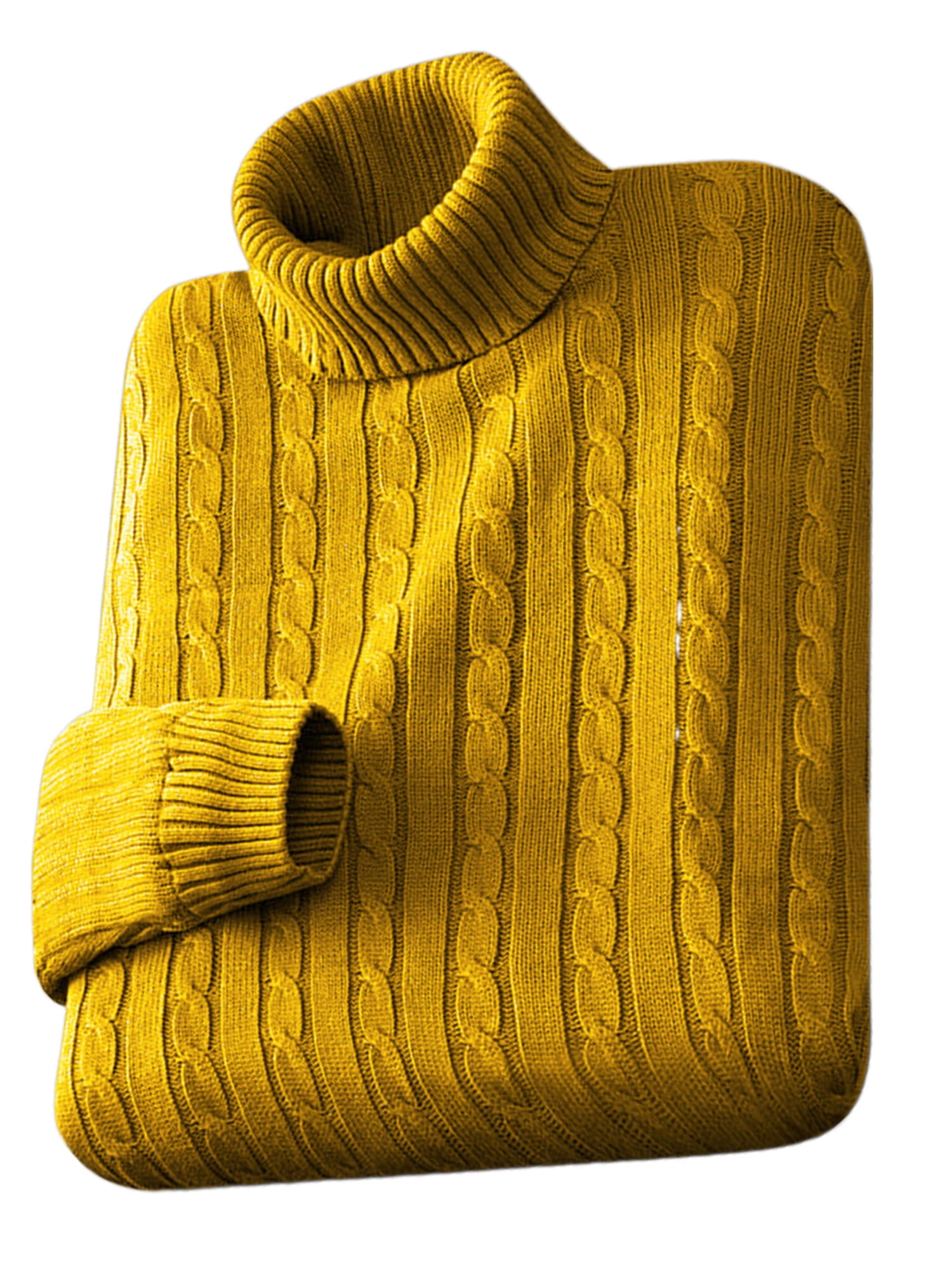 Grianlook Men Sweater High Neck Knitted Sweaters Solid Color Jumper