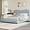 Blue, variant on Twin Size Bed Frame with Upholstered Headboard, Boucle Platform Bed with Rounded Corners Design, Wooden Slats, Noise Free, No Box Spring Needed, Pink