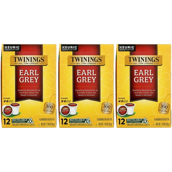 Twinings Earl Grey Tea K-Cup 12 ct 1.26 oz (Pack of 3)