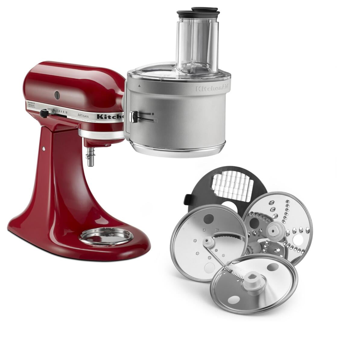 KitchenAid KSM2FPA Continuous Feed Food Processor Attachment with  ExactSlice System and Commercial-Style Dicing Kit