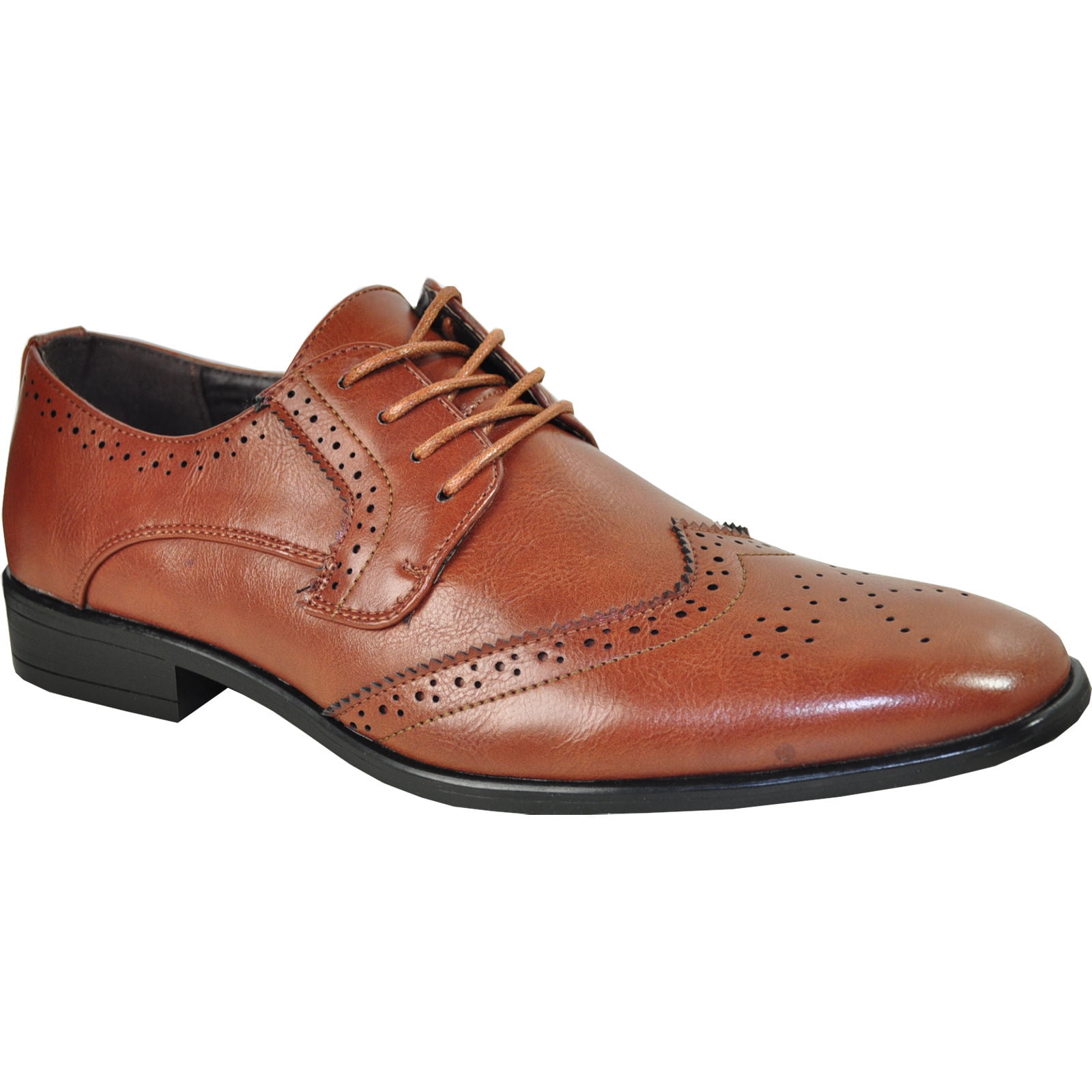 BRAVO Men Dress Shoe KING-2 Wingtip Oxford Shoe Black