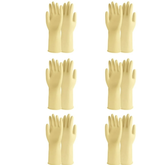 SUSHANG 6PC Silicone Waterproof Gloves Gloves Gloves Washing Hand Rubber Long Cleaning Warm Gloves Kitchen Latex Dish Washing Tool Dishes Gauntlets Kitchen Dining Bar