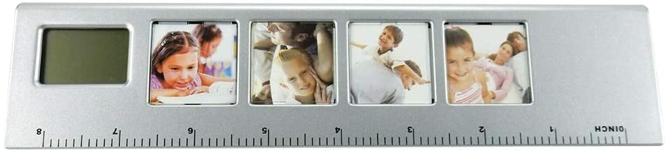 Desktop Ruler, Mini Photo Frames, Ruler With Digital Clock, 8 Inch ...