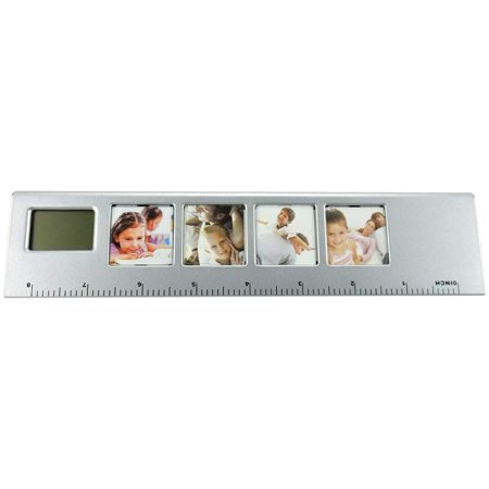 Desktop Ruler, Mini Photo Frames, Ruler With Digital Clock, 8 Inch ...