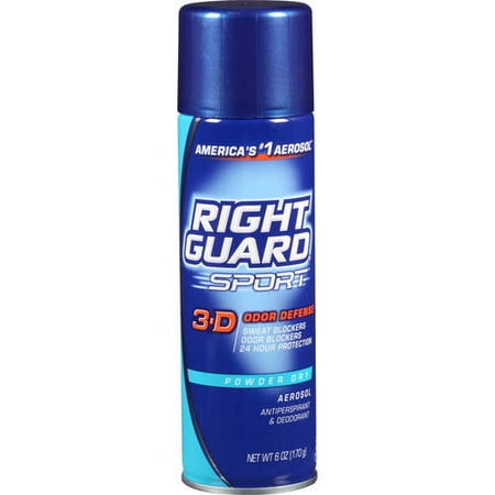 Right Guard Sport Antiperspirant Deodorant Aerosol Spray, Powder Dry, 6 Oz