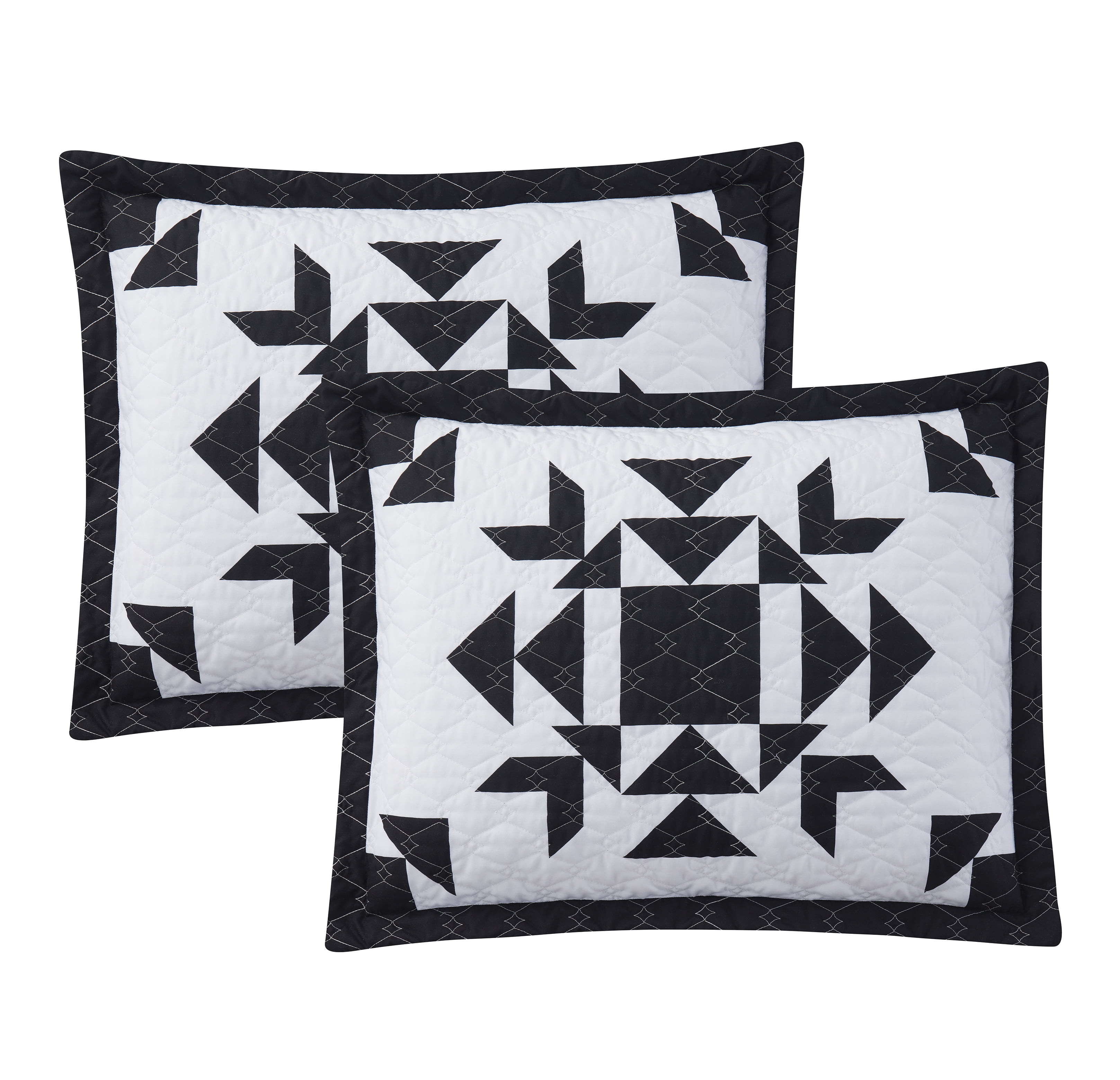 Mainstays 7 Piece Black & White Quilt Set with Sheets, Full