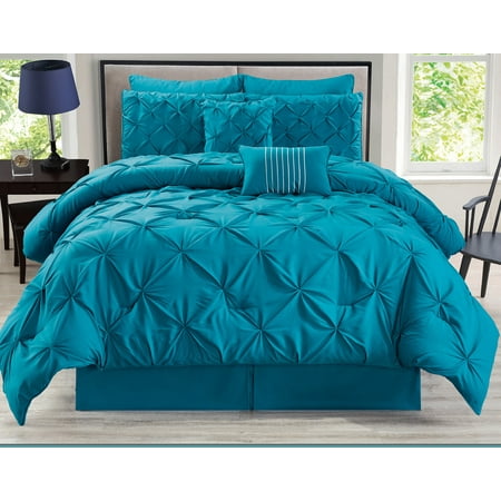 California King Toile Comforter - 8 Piece Rochelle Pinched Pleat Comforter Set