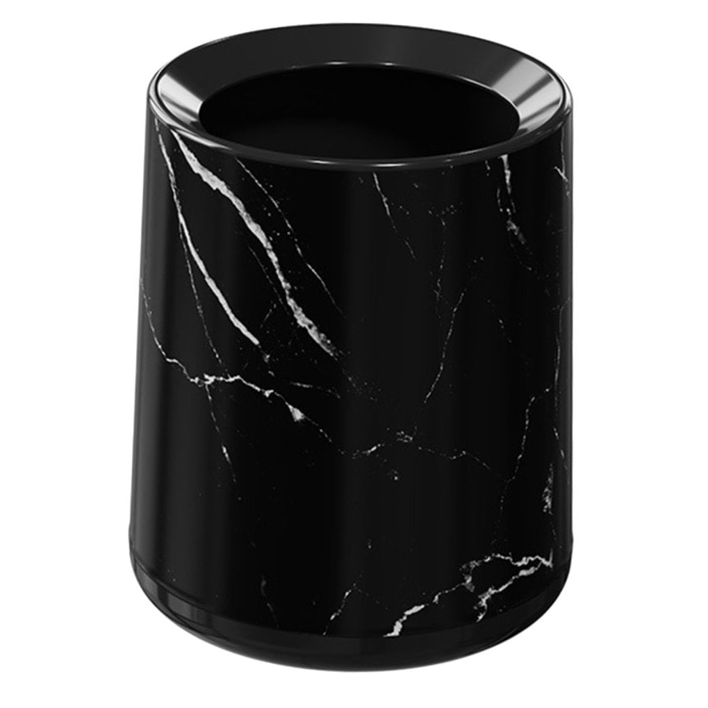 Trash Cans for Bathroom Garbage Decor Marble Household Office Black