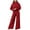 Claret, variant on Lovskoo Fuzzy Fleece Lounge Sets for Women Fall and Winter Casual Loose Fitting Lamb Plush Thickened Long Sleeve Home Clothing Set Pajams Beige
