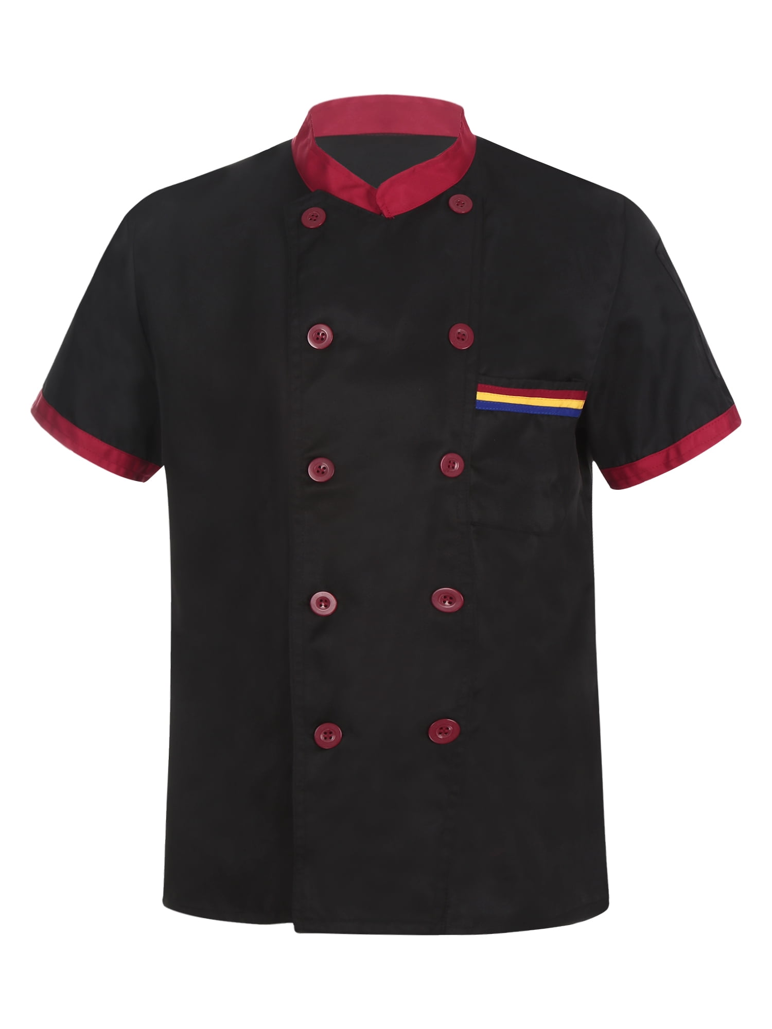 CHICTRY Mens Chef Coat Classic Short Sleeve Restaurant Kitchen Jacket