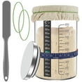 thumbnail image 2 of Qenwkxz 5pcs Sourdough Starter Jar Kit with Scale 900ml Large Capacity Sourdough Starter Container with Stainless Steel Lid Spatula Feeding Band Reusable Glass Sourdough Fermentation Jar for Baking, 2 of 11