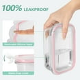 thumbnail image 5 of GPED 8 Pack Glass Meal Prep Containers, Food Storage Containers with Lids, Glass Lunch Boxes, Airtight Bento Boxes, for Microwave, Oven, Freezer and Dishwasher Safe, Pink, 5 of 7