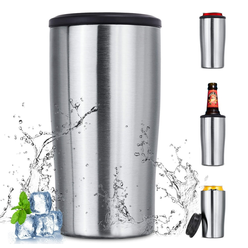 4 in 1 Vacuum Insulated Stainless Steel Beer Bottle Cold Keeper, Can