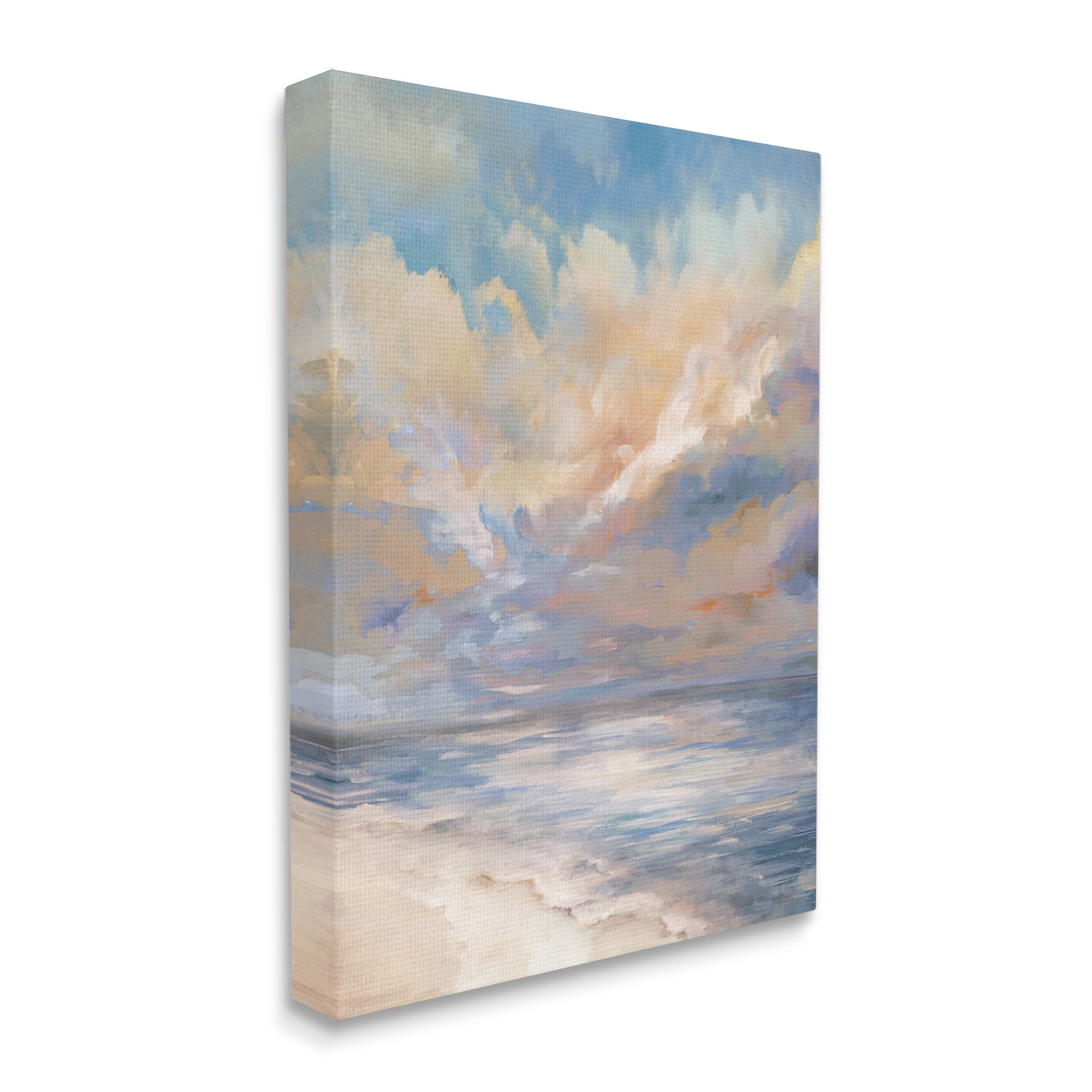 Stupell Industries Abstract Sunset Shoreline Landscape Painting Gallery Wrapped Canvas Art Print Wall Art, 30 x 40