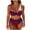 Wine, variant on TAGOLD Womens Bikinis Set Solid Color 2 Piece Split Bikini Swimsuit Trunks Soft Breathable Summer Beach
