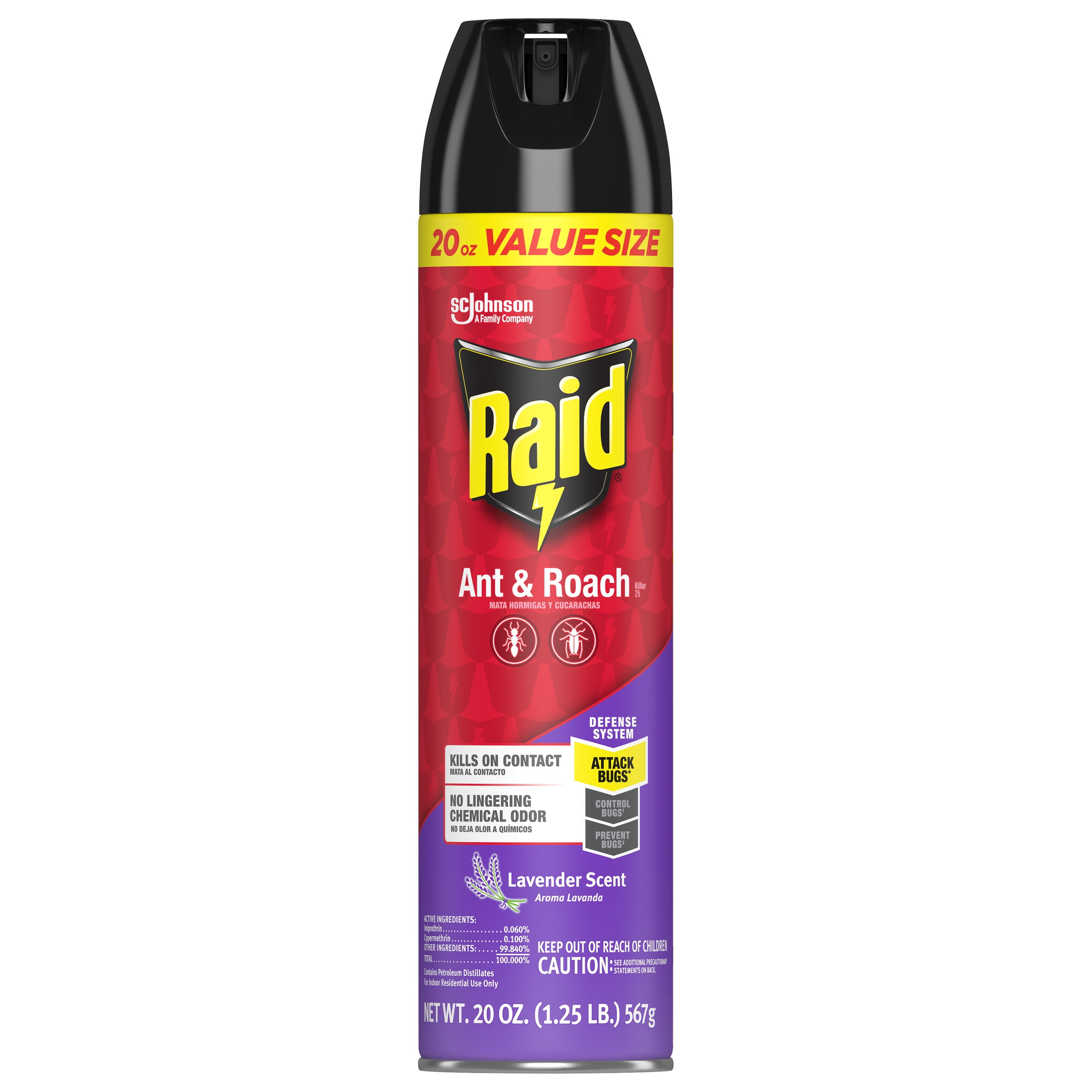 Raid Ant & Roach Killer 26, Lavender Scent, 20 oz Value Size