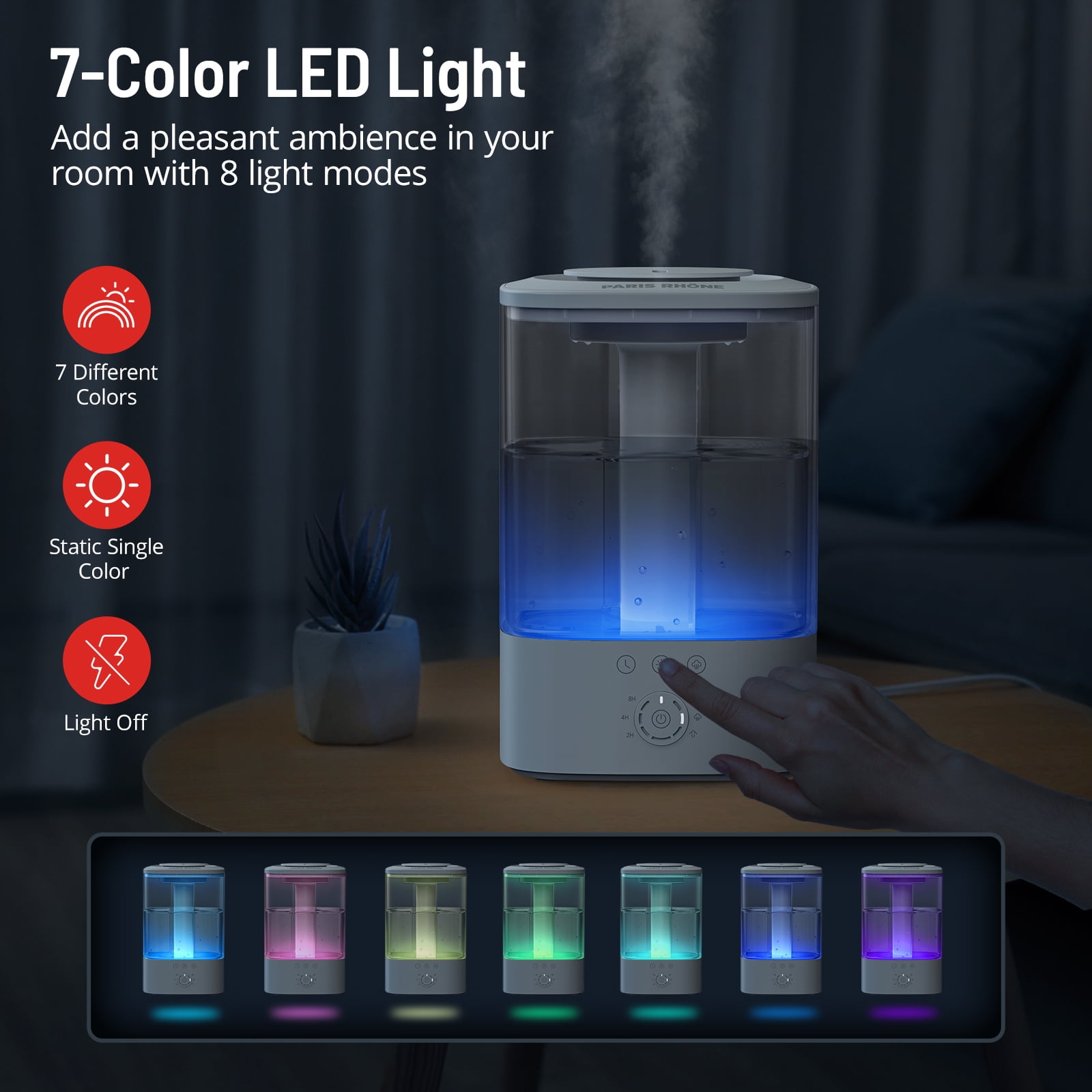 Buy Humidifiers for Bedroom Mideum Room Home, Paris Rhone 3.5L Cool