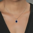 thumbnail image 5 of Gem Stone King 925 Sterling Silver Blue Sapphire Pendant Necklace for Women (2.81 Cttw, Emerald Cut 9X7MM with 18 inch Silver Chain), 5 of 5