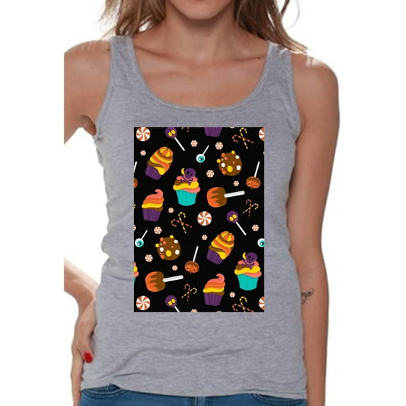 Awkward Styles Halloween Sleeveless Shirt Sweet Candies Tank Top for Women