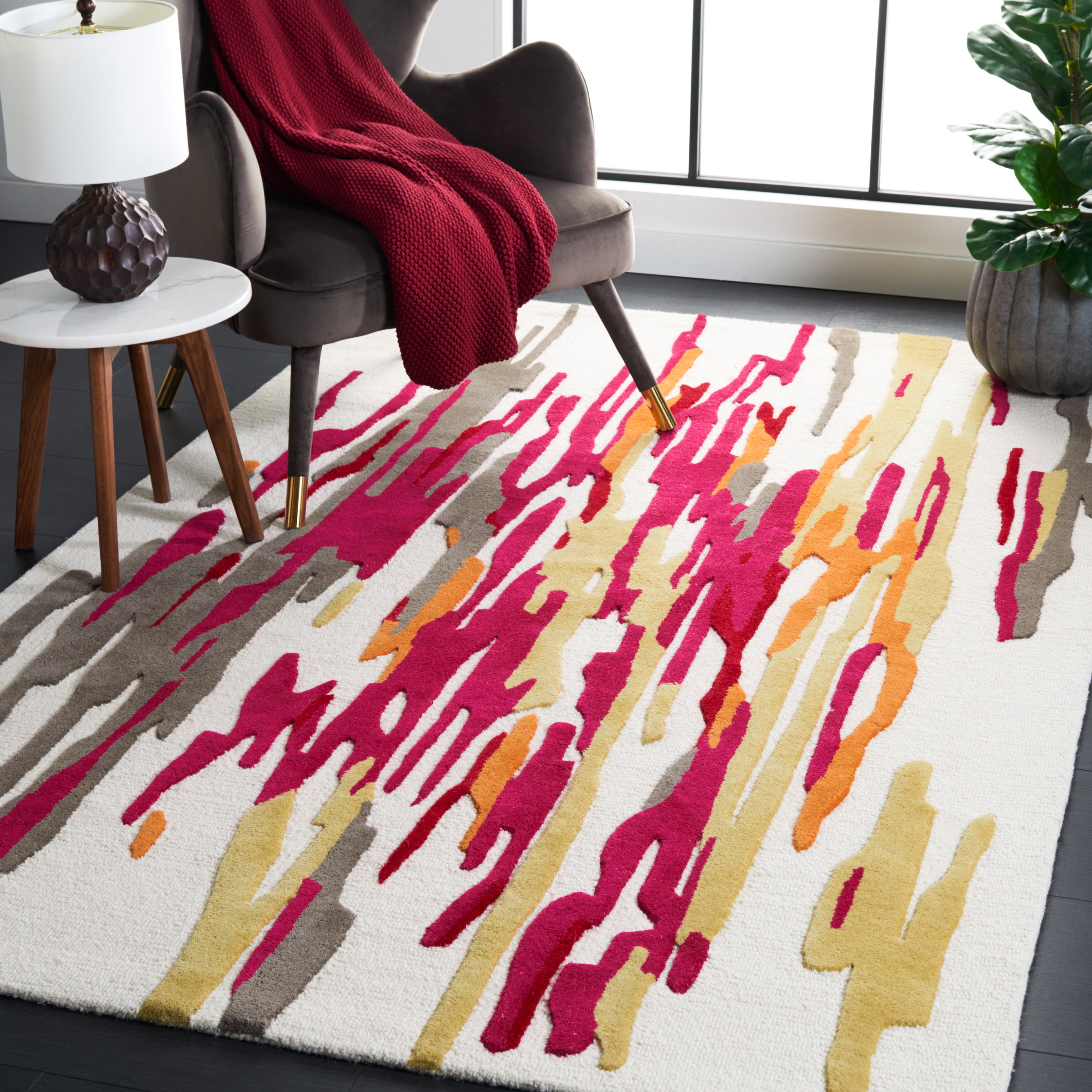 SAFAVIEH Rodeo Drive Jesper Abstract Area Rug, Ivory/Red, 3' x 5'
