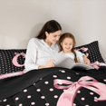 thumbnail image 4 of Manfei Personalized Letter C Twin Comforter Sets,Pink Bow Bedding Set,Black Reversible,2-Piece,1 Comforter and 1 Pillowcase, 4 of 7