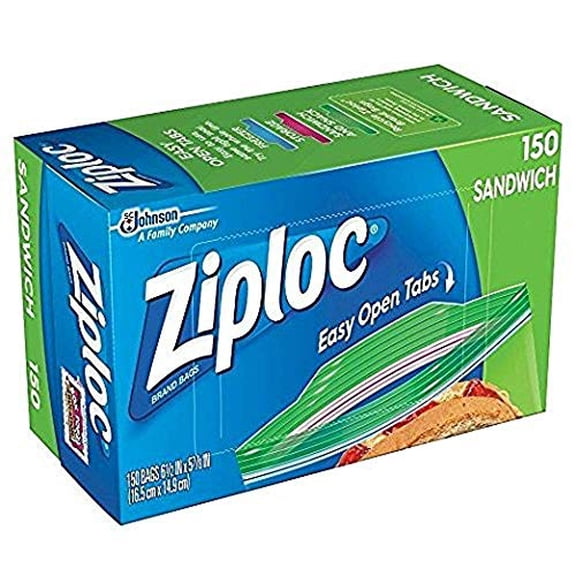 Ziploc Sandwich Bags (150 bags x 2 = 300 bags), Clear