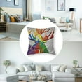 thumbnail image 5 of Antlers Flannel Fleece Pillow Cushion Cover, Deer Head Reindeer Animal Outline Wilderness Inspired Minimalistic Simple Art, Decorative Square Accent Pillow Case, , Multicolor, 5 of 7