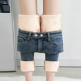 thumbnail image 6 of IDALL Pants for Women Jeans Barrel Jeans Women Straight Warm High Haren Plush Waist Pants Thickened Jeans Loose Jeans Winter Outfits for Women Blue 32, 6 of 9