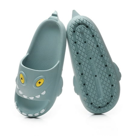 

Binpure Adult Cute Cartoon Shark Slippers Open Toe Quick Drying Non-Slip Soft Sole Bathroom House Slippers
