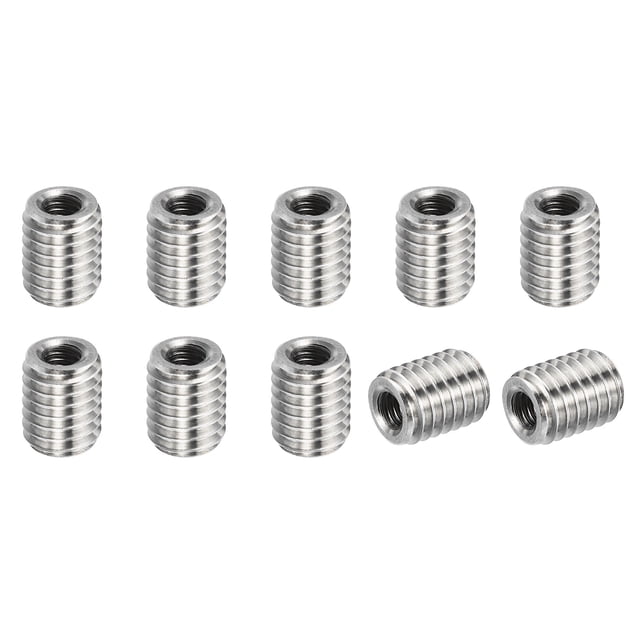 Unique Bargains Adaptateurs Filetage Manchon Réducteur Écrou M8x1.25 Mâle à M4x0.7 Femelle pour Réparer Insert Écrou Vis Réducteur 10mm 10 Pcs