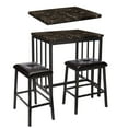 thumbnail image 3 of 3 Piece Rubber Wood Counter Height Set Black, 3 of 5