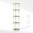 thumbnail image 1 of Furinno Turn-N-Tube 5 Tier Multipurpose Corner Display Rack Shelving Unit, Sonoma Oak/White, 1 of 1