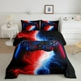 thumbnail image 2 of jejeloiu 3D Console Lovers Full Size Comforter Sets,Modern Video Game Bedding Comforter Set,Red Blue Lightning Bedding Sets For Boy,Super Cozy Room Decor Reversible,3 Pieces, 2 of 8