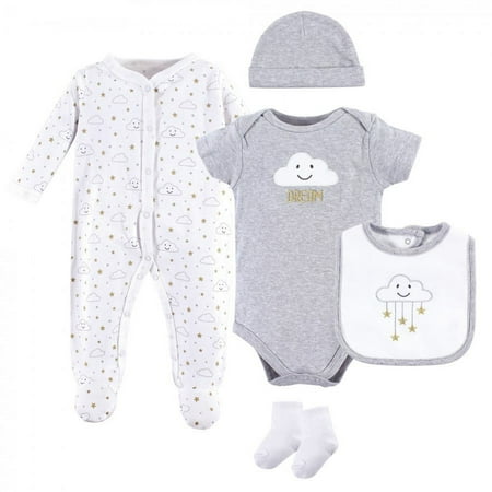 UPC: 0660168581966 | Hudson Baby Infant Unisex Cotton Layette Set  Gray Clouds  6-9 Months
