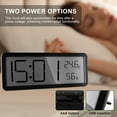thumbnail image 4 of Digital Wall Clock Temperature Display Rechargeable or Battery Powered Easy to Use Desk Clock for Living Room Bedroom Office, 4 of 11