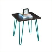 Ameriwood Home Owen Retro End Table, Espresso/Teal