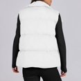 thumbnail image 4 of Womens Puffer Vest Lightweight Stand Collar Zip Up Quilted Jacket Winter Warm Padded Outerwear Coat with Pockets, 4 of 7